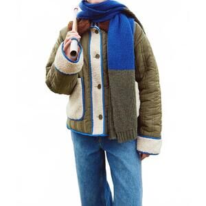 NEW INDEE unisex tudor scarf in kaki